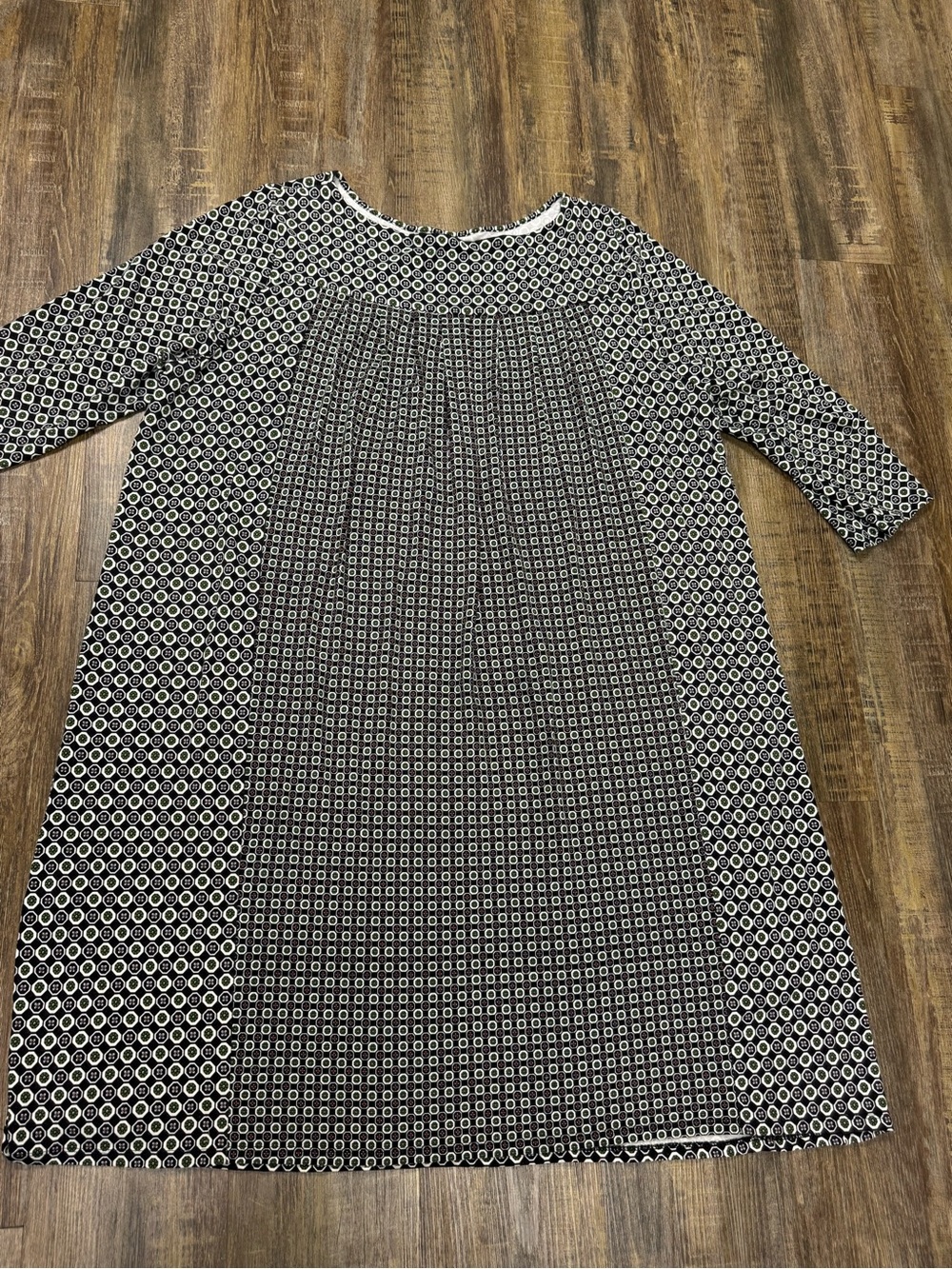 J Jill Women's Black & Green Geometric Patterned Shift Dress 2XL - Picture 14 of 15